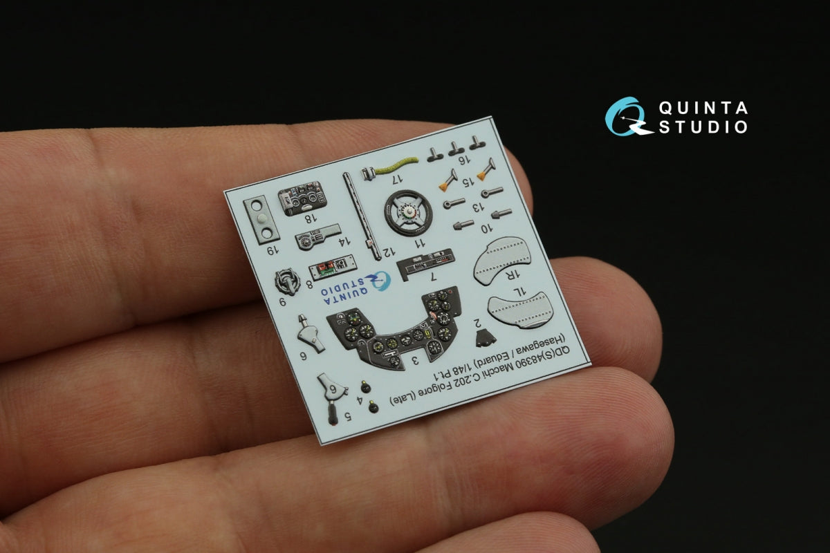 Quinta Studio QD48390 Macchi C.202 Folgore Late 3D-Printed &amp;amp; coloured Interior on decal paper (Hasegawa/Eduard) 1/48 – Bild 7