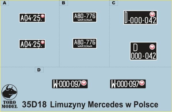 ToRo Model 35D18 - Mercedes-Benz luxury cars in Polish service 1/35