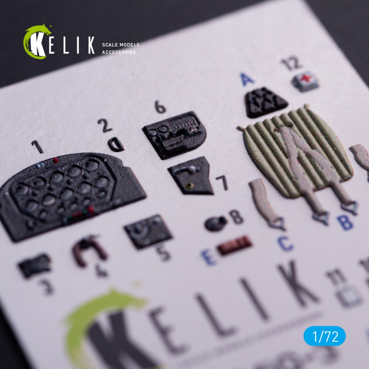 Kelik K72207 MiG-3 - interior 3D decals for Armory kit 1/72