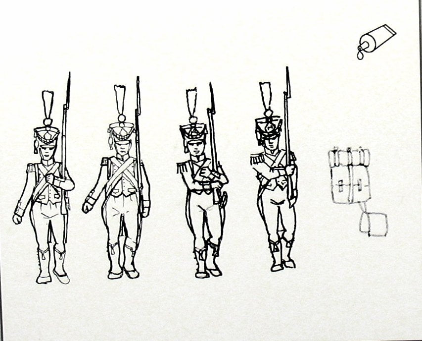 Hat 28004 Napoleonic French Chasseurs Marching 28mm
