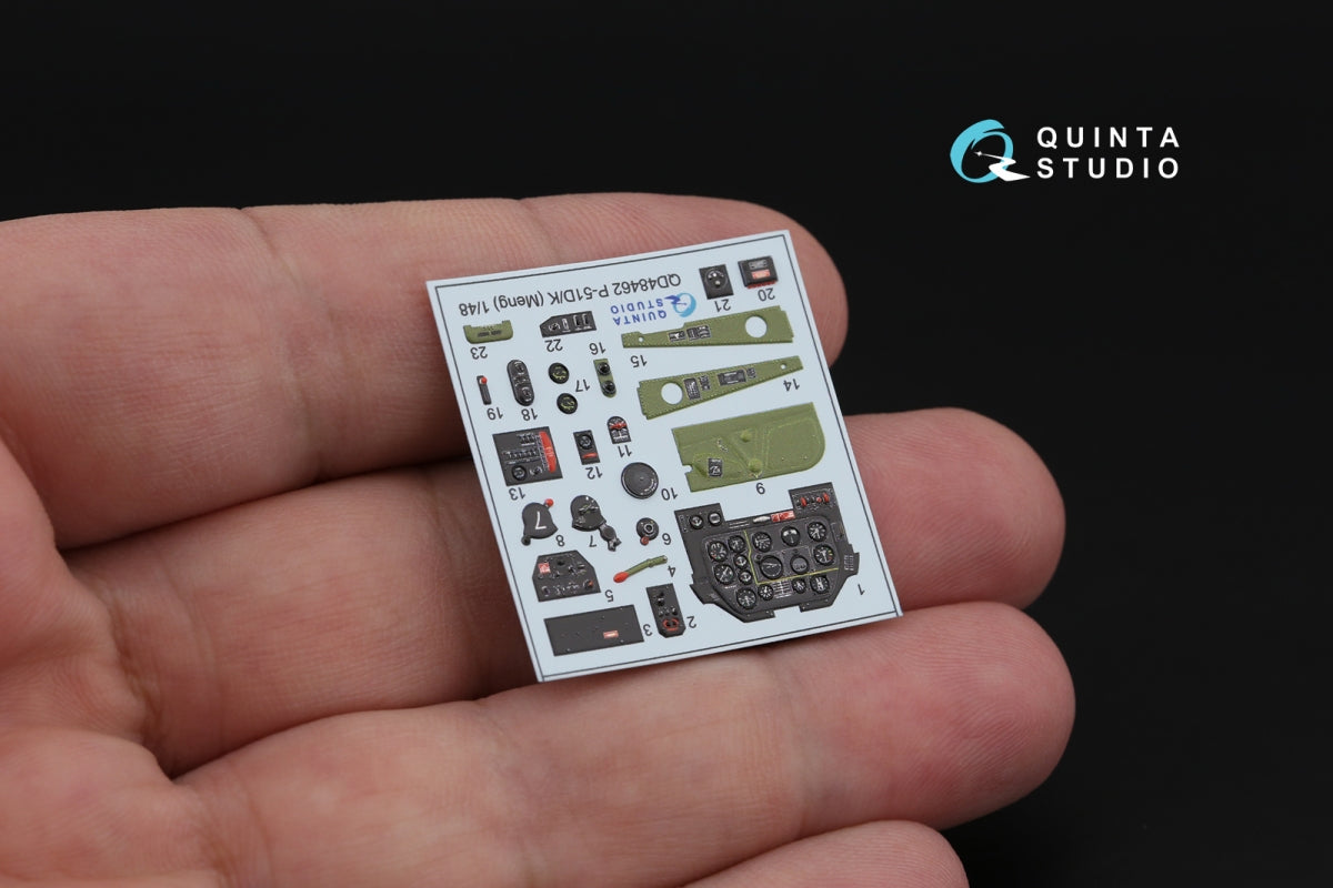 Quinta Studio QD48462 P-51D/K 3D-Printed coloured Interior on decal paper (Meng) 1/48 – Bild 6