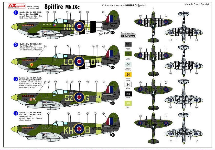 AZ Model AZ7391 Supermarine Spitfire Mk.IXc ,,Aces&amp;#39;&amp;#39; 1/72 – zdjęcie 4