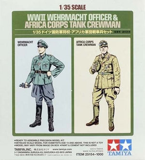 Tamiya 25154 Wehrmacht Officer &amp;amp; Africa Corps Tank Crewman 1/35