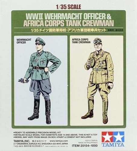 Tamiya 25154 Wehrmacht Officer &amp;amp; Africa Corps Tank Crewman 1/35