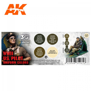 AK Interactive AK11691 WWII US PILOT UNIFORM COLORS 4x17 ml – image 2