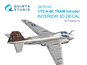 Quinta Studio QD72144 A-6E TRAM Intruder 3D-Printed &amp;amp; coloured Interior on decal paper (Trumpeter) 1/72