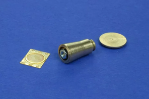 RB Model 35A09 Railroad flat buffer turned and photo etch brass kit set contains two buffers 1/35 – imagen 4