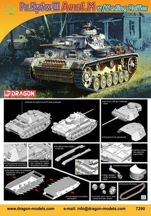 Dragon 7290 Pz.Kpfw.III Ausf.M w/Wading Muffler 1/72