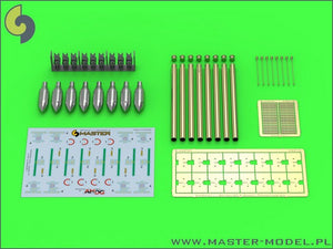 Master AM-24-012 Canon à roquettes britannique RP-3 de 3 pouces avec têtes SAP de 60 lb (8 pièces) (1/24)