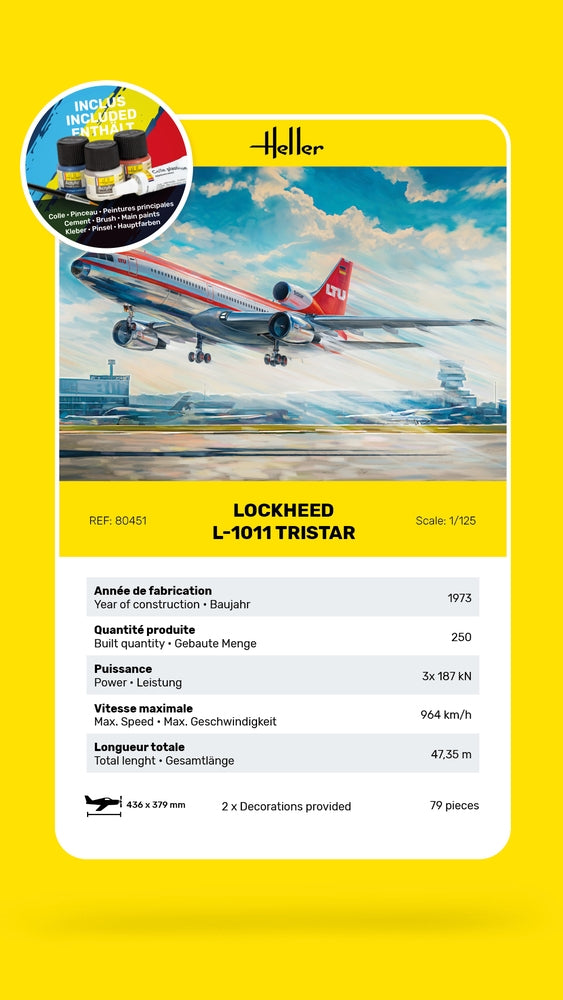 Kit de démarrage Heller 56451 - Lockheed L-1011 Tristar 1/125  – image 5