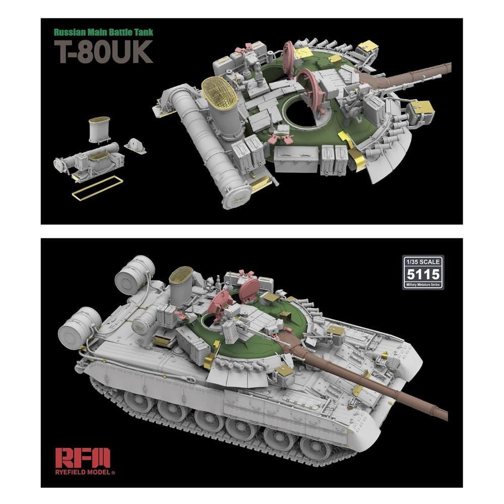 Rye Field Model 5115 Russian T-80UK Main Battle tank 1/35 – immagine 5