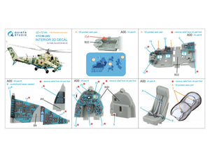 Quinta Studio QD+72184 Mi-24V 3D-Printed &amp;amp; coloured Interior on decal paper (Hobby Boss/ARK Models) (with 3D-printed resin parts) 1/72 – immagine 12