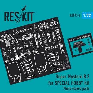 RESKIT RSP72-0001 Super Mystère B.2 pour maquette AZUR (pièces photogravées) 1/72