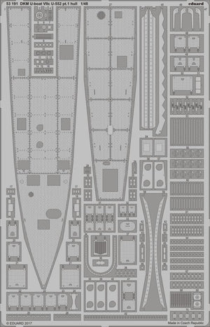 Eduard 53191 DKM U-boat VIIc U-552 pt.1 hull TRUMPETER 1/48