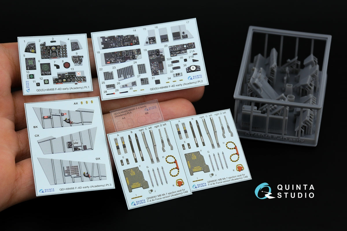 Quinta Studio QD+48488 F-4D early Phantom II 3D-Printed &amp;amp; coloured Interior on decal paper (Academy) (with 3D-printed resin parts) 1/48 – imagen 2