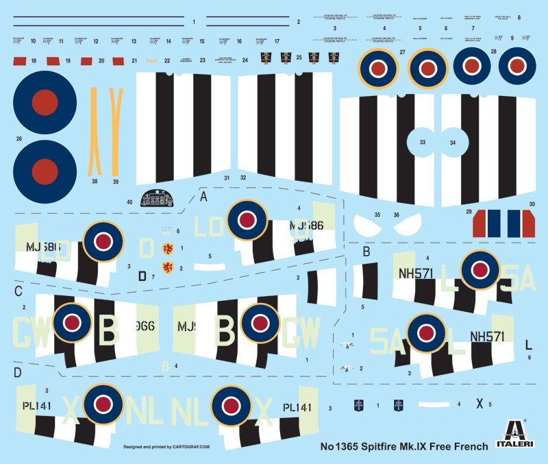 Italeri 1365 SPITFIRE Mk .IX Free French 1/72 – immagine 2