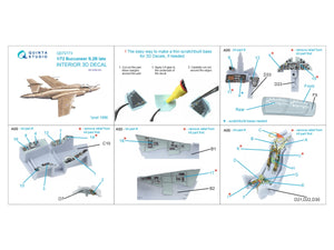 Quinta Studio QD72173 Blackburn Buccanneer S.2B Late 3D-Printed &amp;amp; coloured Interior on decal paper (Airfix) 1/72 – immagine 3