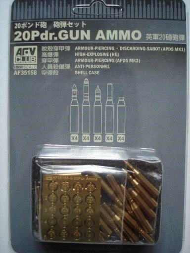 AFV Club 35158 20 PDR. MUNITIONS POUR PISTOLET 1/35