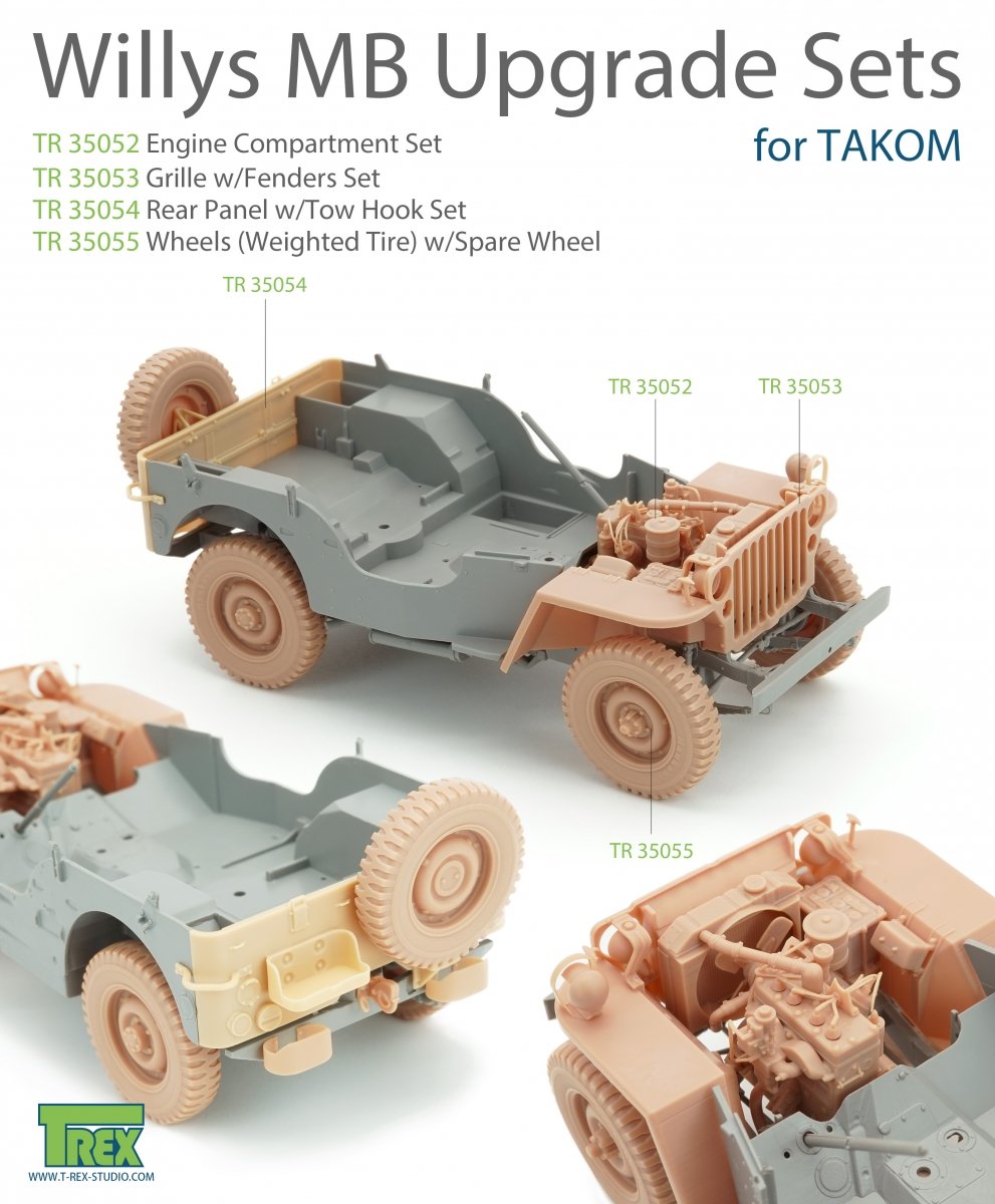 T-Rex Studio TR35053 Willys MB Grille w/Fenders Set for TAKOM 1/35 – imagen 2