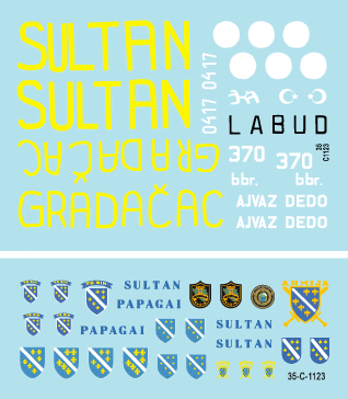 Star Decals 35-C1123 ARBiH - Armija Republike Bosne i Hercgovine (Muslim). T-55A tanks 1992-95 1/35 – immagine 3