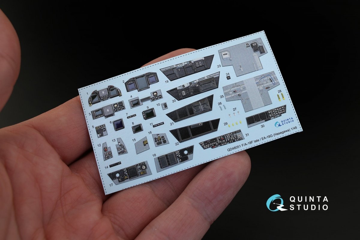 Quinta Studio QD48051 F/A-18F late / EA-18G 3D-Printed &amp;amp; coloured Interior on decal paper (for Hasegawa kit) 1/48 – zdjęcie 3