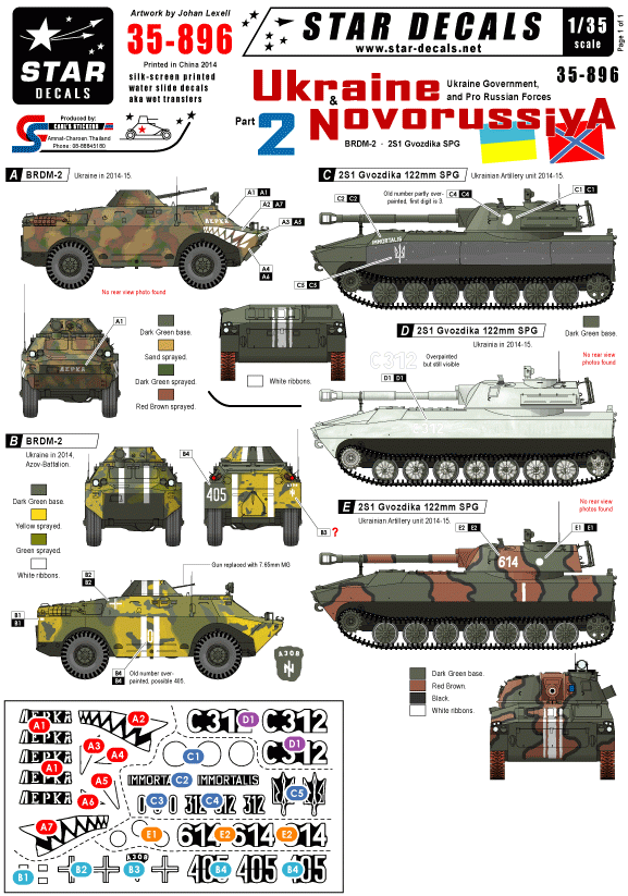 Star Decals 35-896 Ukraine & Novorussiya part 2 1/35