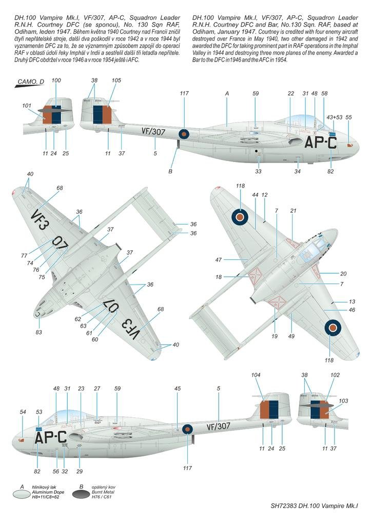 Special Hobby 72383 DH.100 Vampire Mk. I &amp;#39;RAF, RAAF and Armée de l&amp;#39;Air&amp;#39; 1/72 – Bild 7