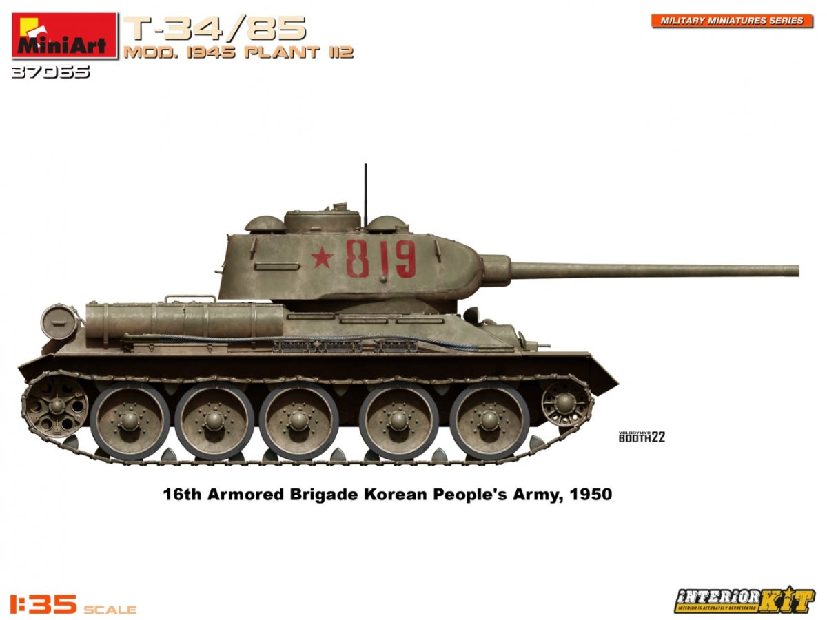 MiniArt 37065 T-34/85 MOD. 1945. PLANT 112. INTERIOR KIT 1/35 – immagine 13