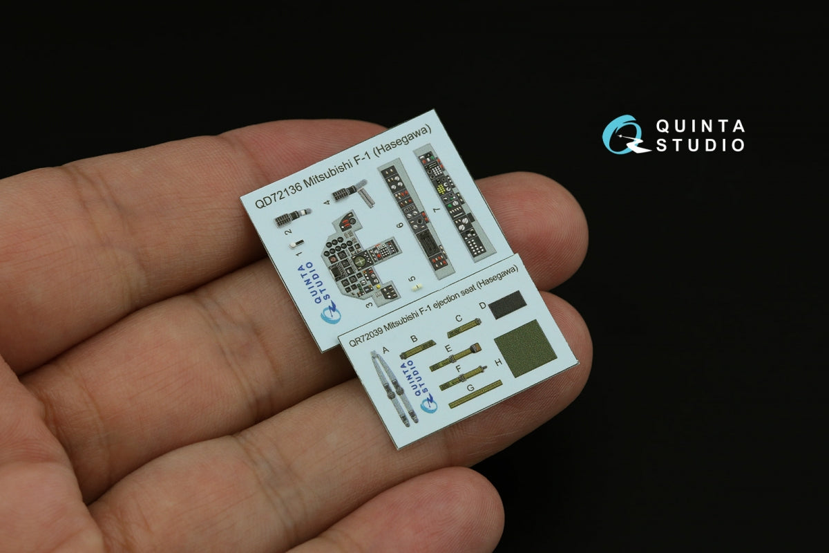Quinta Studio QD72136 Mitsubishi F-1 3D-Printed &amp;amp; coloured Interior on decal paper (Hasegawa) 1/72 – Bild 5