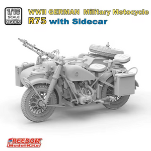 Freedom 16005SP R75 with Sidecar WWII German Motorcycle + Rider Figure 1/16 – immagine 3