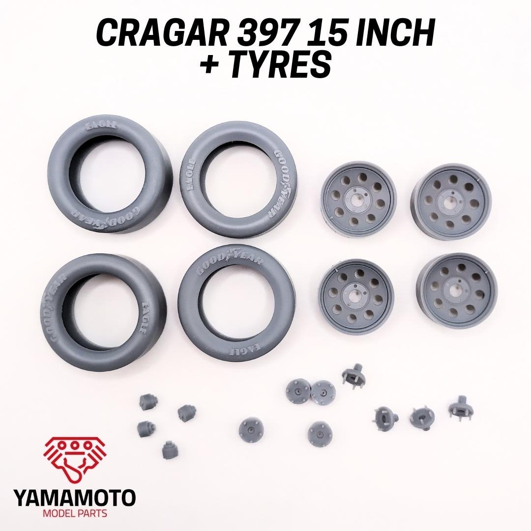 Yamamoto YMPRIM15 Cragar 397 15&amp;quot; + Tyres Prokit! 1/24 – Bild 2