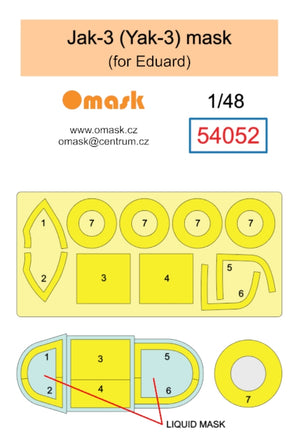 Omask 54052 Jak-3 (Yak-3) mask (for Eduard) 1/48 – immagine 2