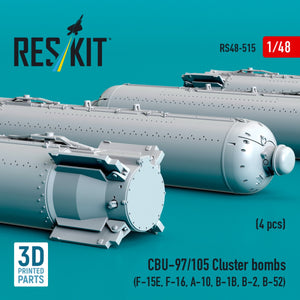 RESKIT RS48-0515 CBU-97/105 cluster bombs (4 pcs) (3D Printed) 1/48 – immagine 3