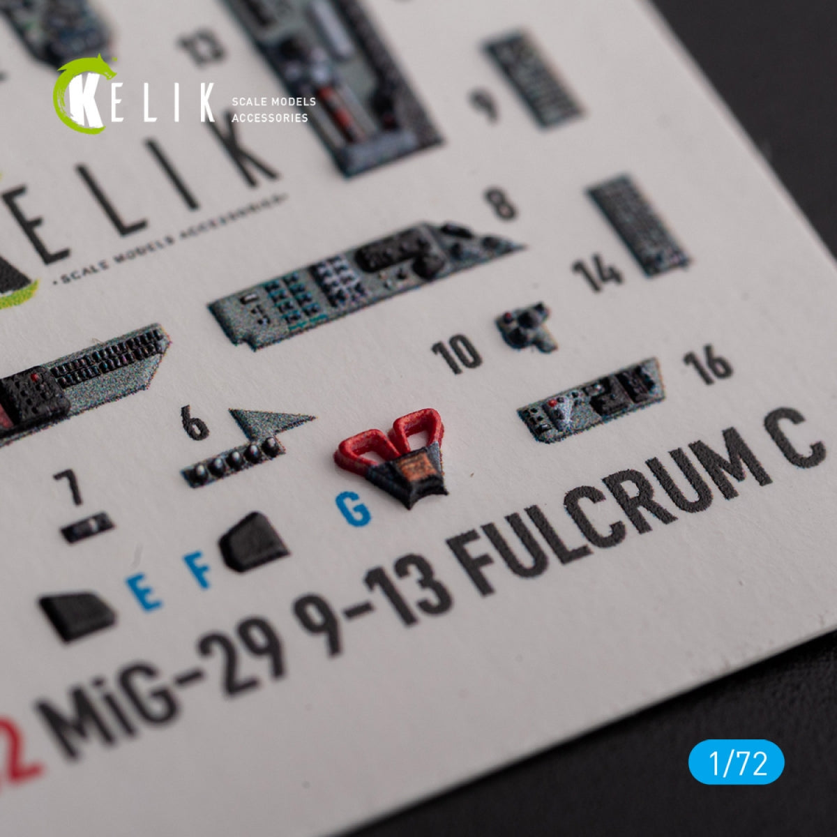 KELIK K72142 Mig-29 Fulcrum-C 9-13 interior 3D decals for GWH kit 1/72 – immagine 2