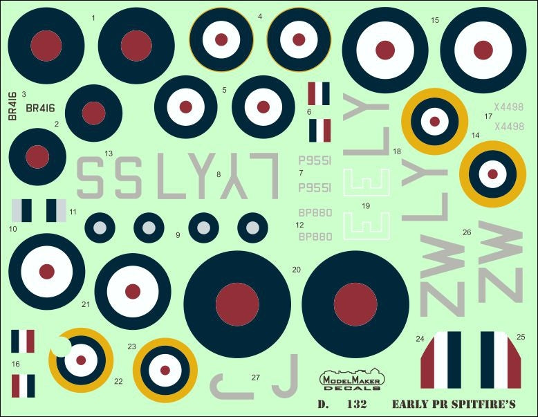 ModelMaker Decals D48132 Early PR Spitfires 1/48 – Bild 2