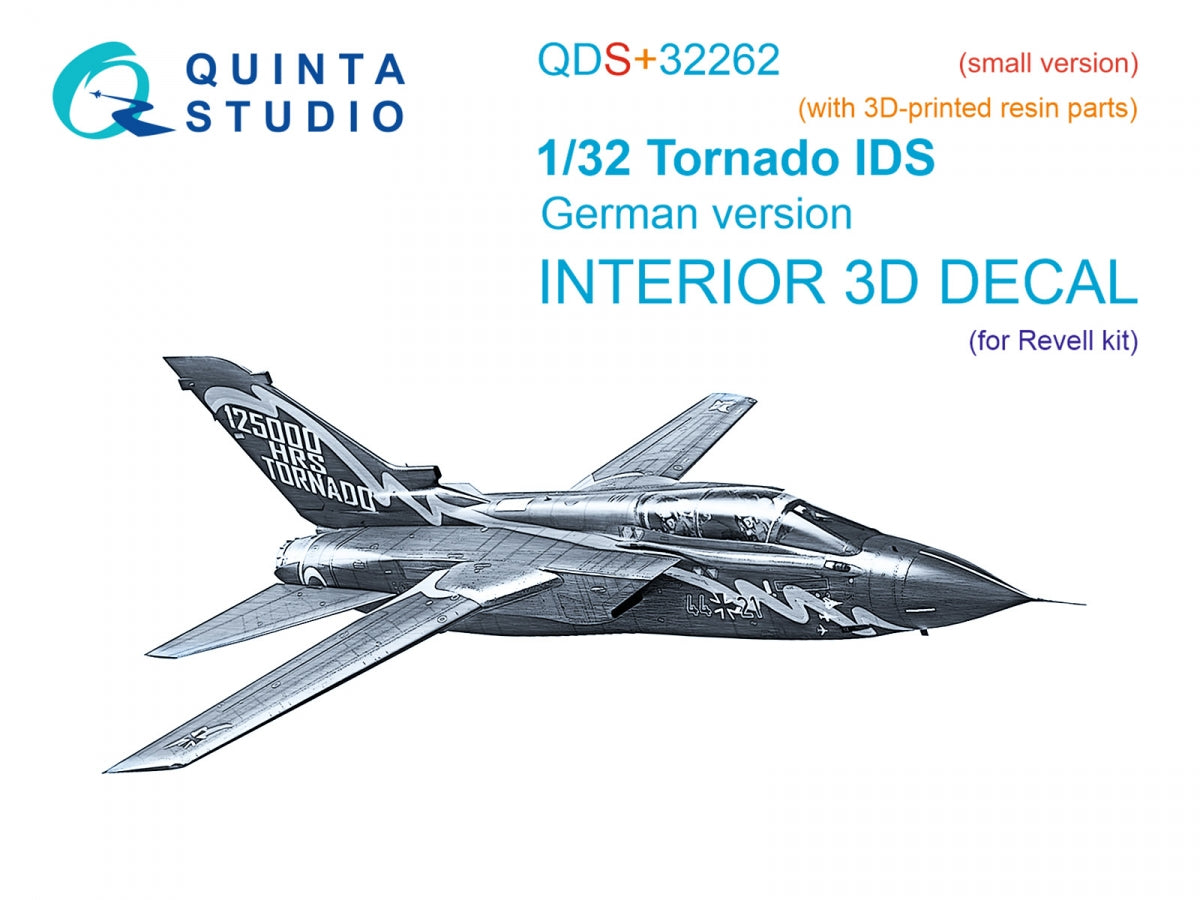 Quinta Studio QDS+32262 Tornado IDS German 3D-Printed &amp; coloured Interior on decal paper (Revell) (Small version) (with 3D-printed resin parts) 1/32