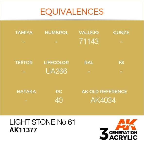 AK Interactive AK11377 Light Stone No.61 17ml – imagen 3