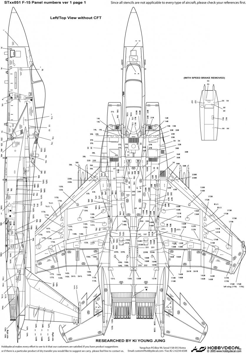 HobbyDecal ST48051V1 Numéros de panneaux F-15 ver 1 1/48 – image 2