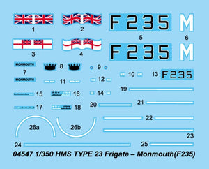 Trumpeter 04547 HMS TYPE 23 Frigate Monmouth (F235) 1/350 – zdjęcie 5