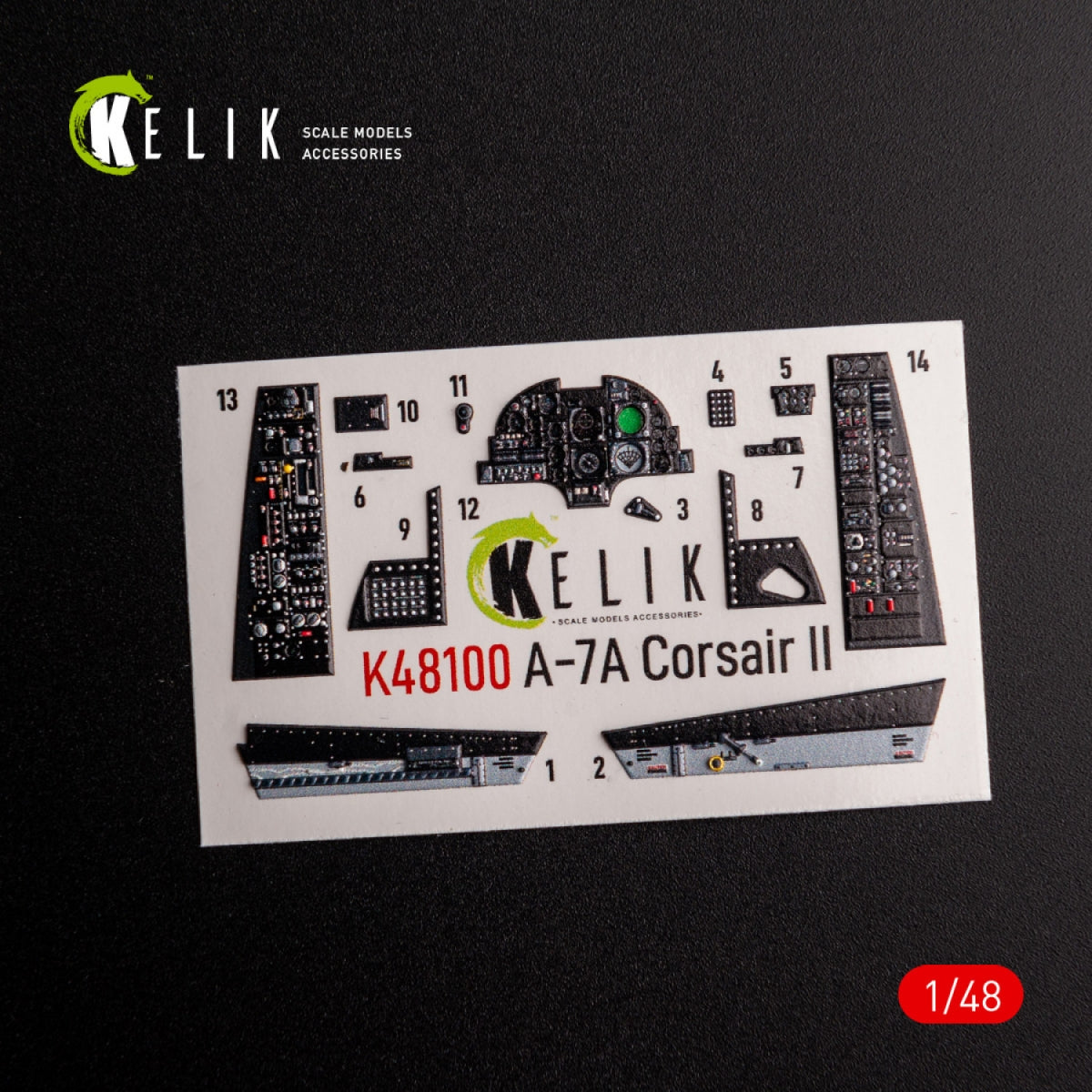 KELIK K48100 A-7A Corsair II - interior 3D decals for HobbyBoss kit 1/48 – Bild 2