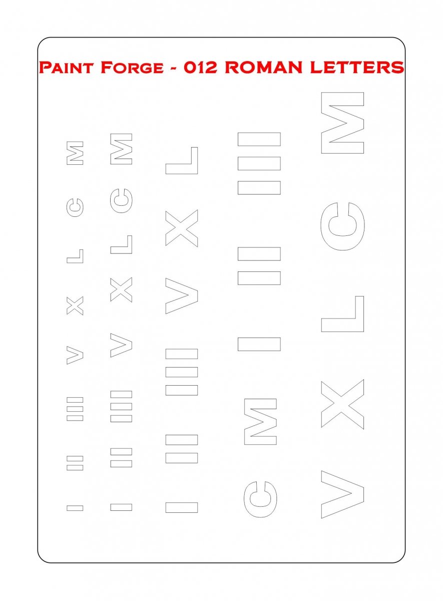 Paint Forge PFST012L STENCIL - ROMAN LETTERS – immagine 2