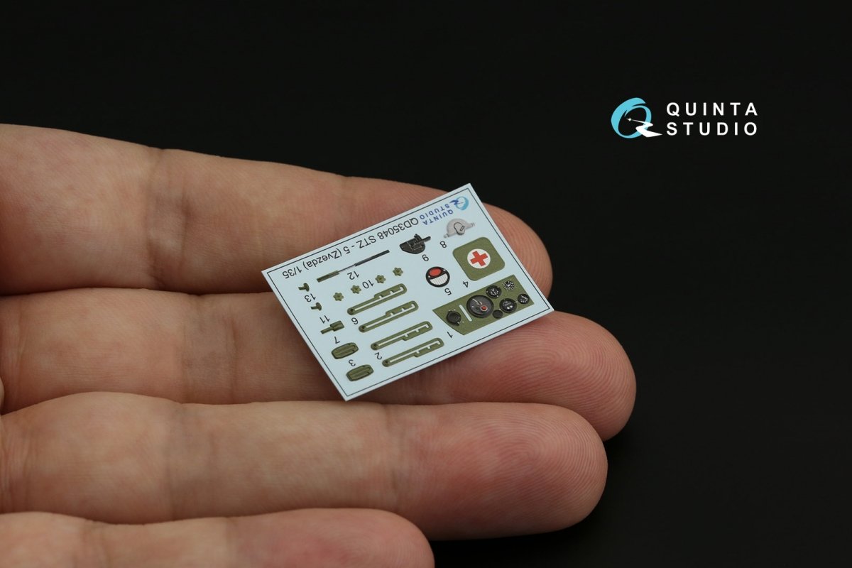 Quinta Studio QD35048 STZ-5 3D-Printed &amp;amp; coloured Interior on decal paper (Zvezda) 1/35 – immagine 9