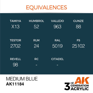 AK Interactive AK11184 MEDIUM BLUE – STANDARD 17ml – Bild 3
