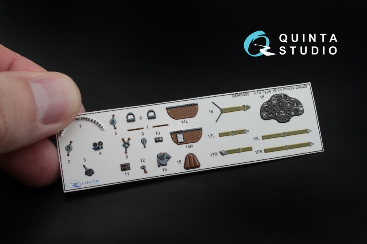 Quinta Studio QD48009 I-16 type 18/24 3D-Printed &amp;amp; coloured Interior on decal paper (for all kits) 1/48 – imagen 3
