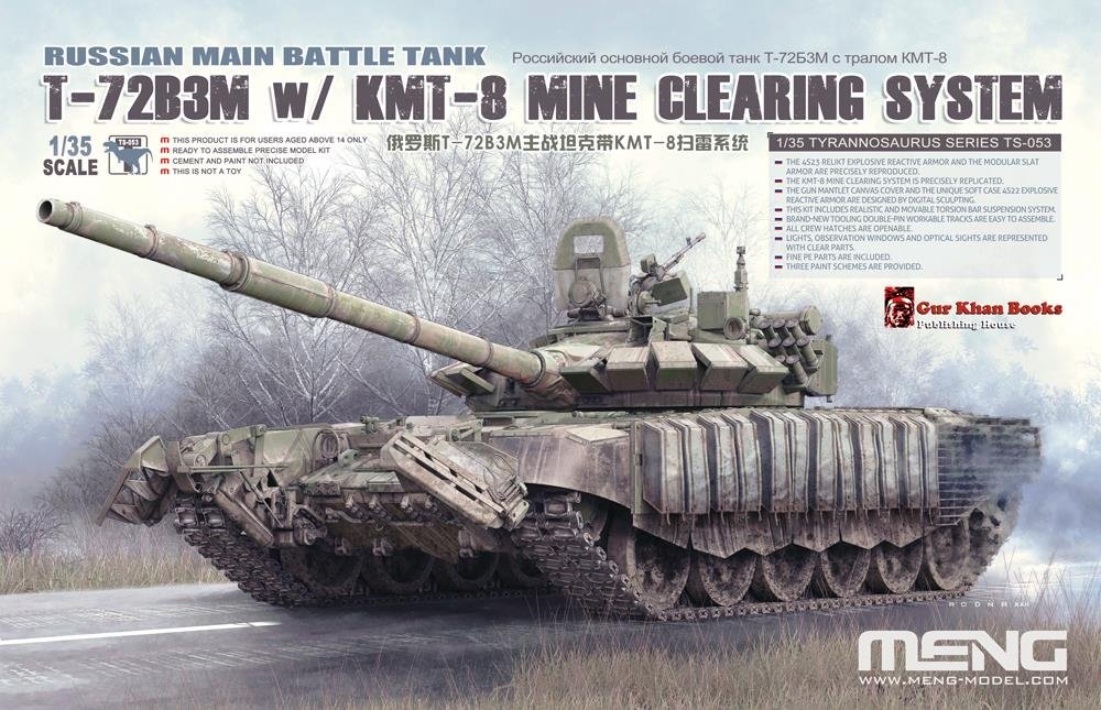 Maquette Meng TS-053 T-72B3M avec système de déminage KMT-8, échelle 1/35