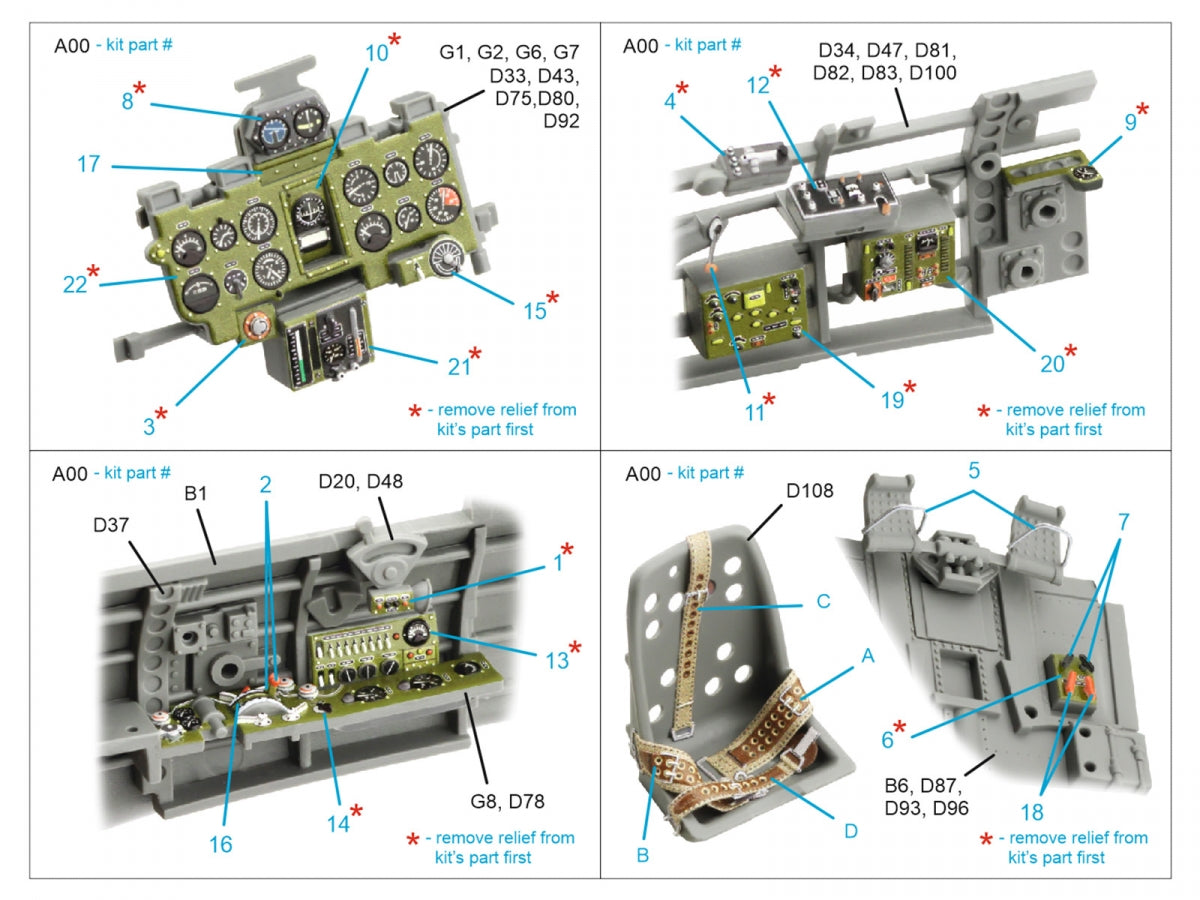Quinta Studio QD35084 A6M2 Zero (Nakajima Prod.) 3D-Printed &amp;amp; coloured Interior on decal paper (Border Model) 1/35 – Bild 10