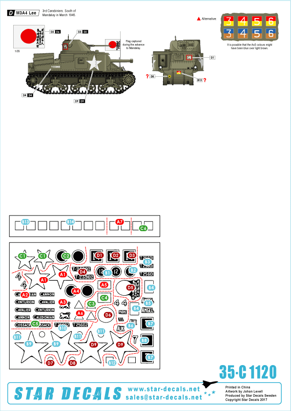 Star Decals 35-C1120 Lee in Burma 1/35 – zdjęcie 2