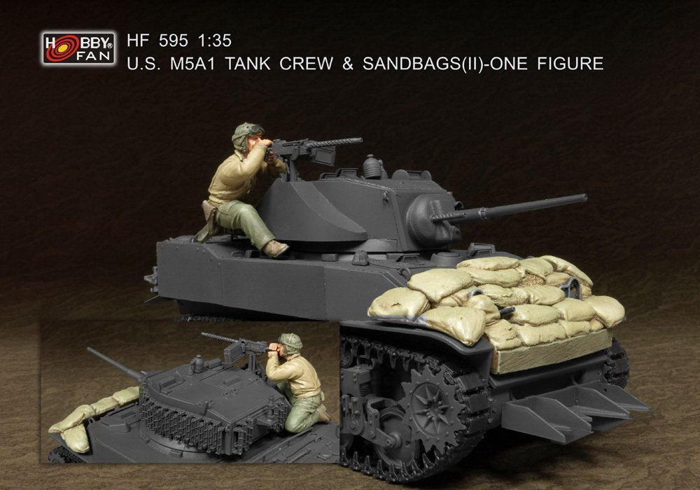 Hobby Fan HF595 U.S. M5A1 TANK CREW & SANDBAGS(II)- ONE FIGURE