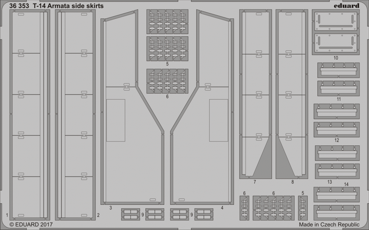 Eduard 36353 T-14 Armata side skirts ZVEZDA 1/35