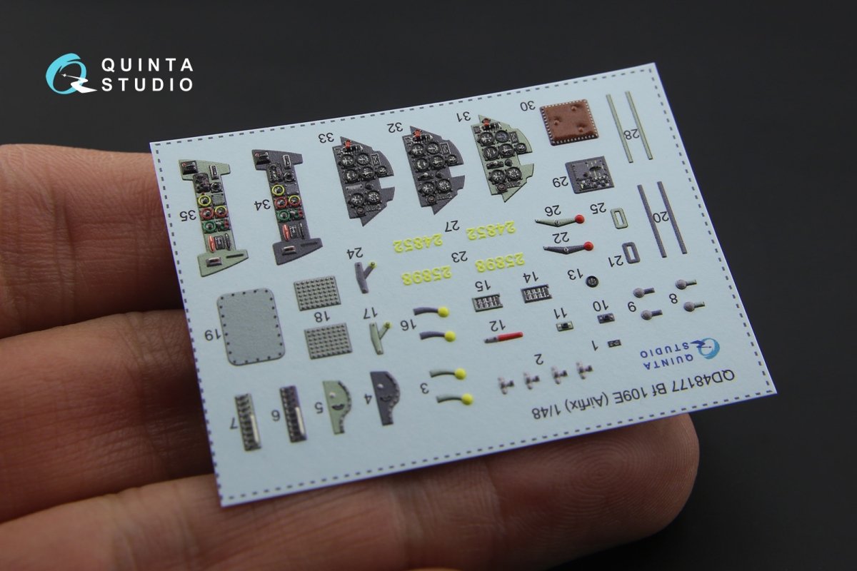 Quinta Studio QD48177 Bf 109E 3D-Printed &amp;amp; coloured Interior on decal paper (for Airfix kit) 1/48 – Bild 10